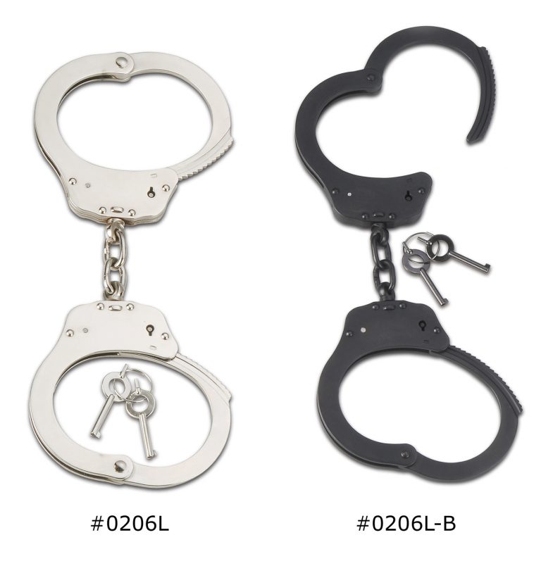 High Quality Police Carbon Steel Handcuffs Oversized Chain Link